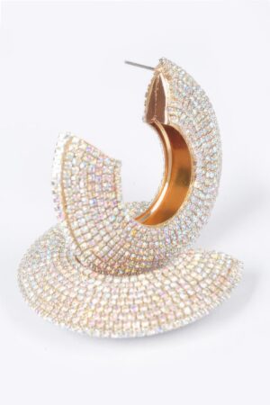 Rhinestone Earrings – Oversized Crystal Circle