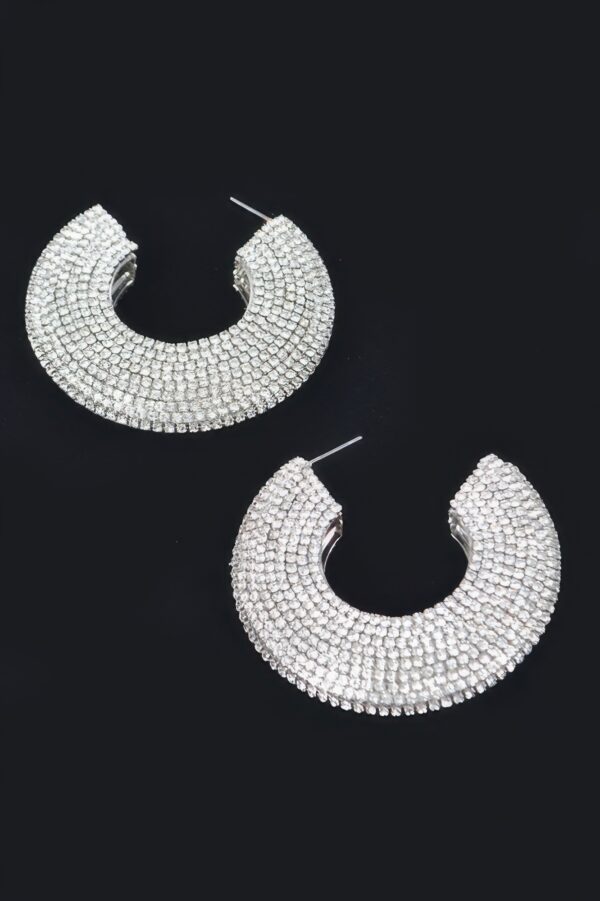 Rhinestone Earrings – Oversized Crystal Circle