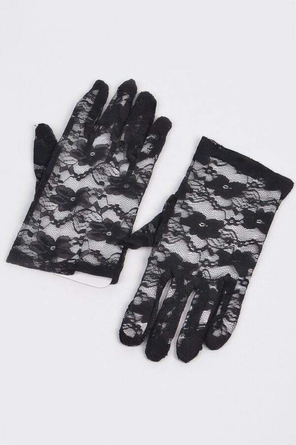 Floral Fishnet Glove – Lace-Accent Retro Accessory