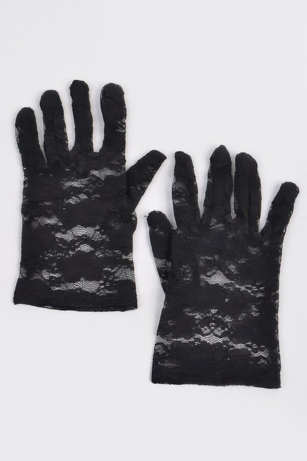 Floral Fishnet Glove – Lace-Accent Retro Accessory