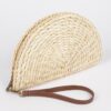 Half-Circle Straw Clutch – Woven Half-Moon Bag