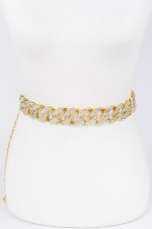 Oversized Rhinestone Chain Belt – High-Shine Accent
