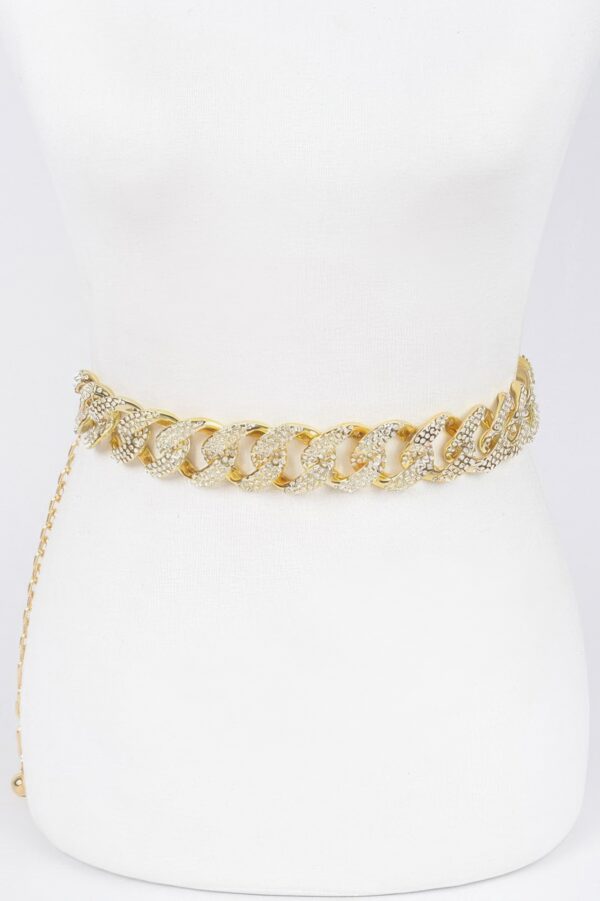 Oversized Rhinestone Chain Belt – High-Shine Accent