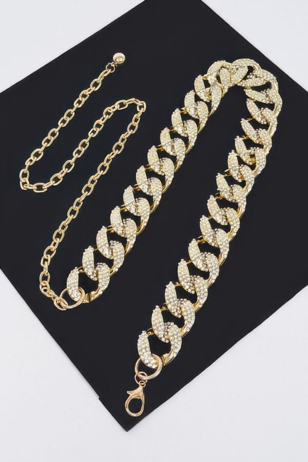 Oversized Rhinestone Chain Belt – High-Shine Accent