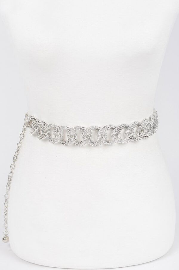 Oversized Rhinestone Chain Belt – High-Shine Accent