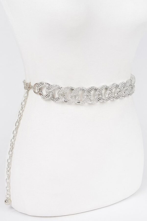 Oversized Rhinestone Chain Belt – High-Shine Accent