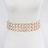 Pearl-Embellished Waist Belt – Glossy PVC/PU