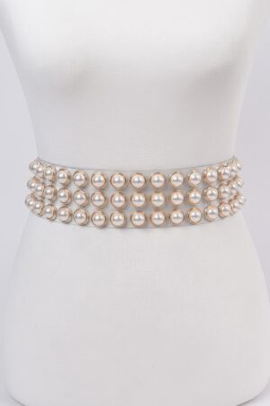 Clear PVC Pearl Belt – Transparent Statement Belt