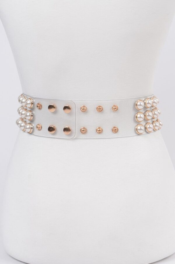 Clear PVC Pearl Belt – Transparent Statement Belt