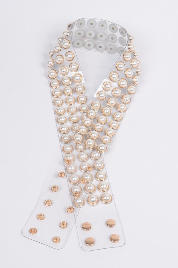 Clear PVC Pearl Belt – Transparent Statement Belt