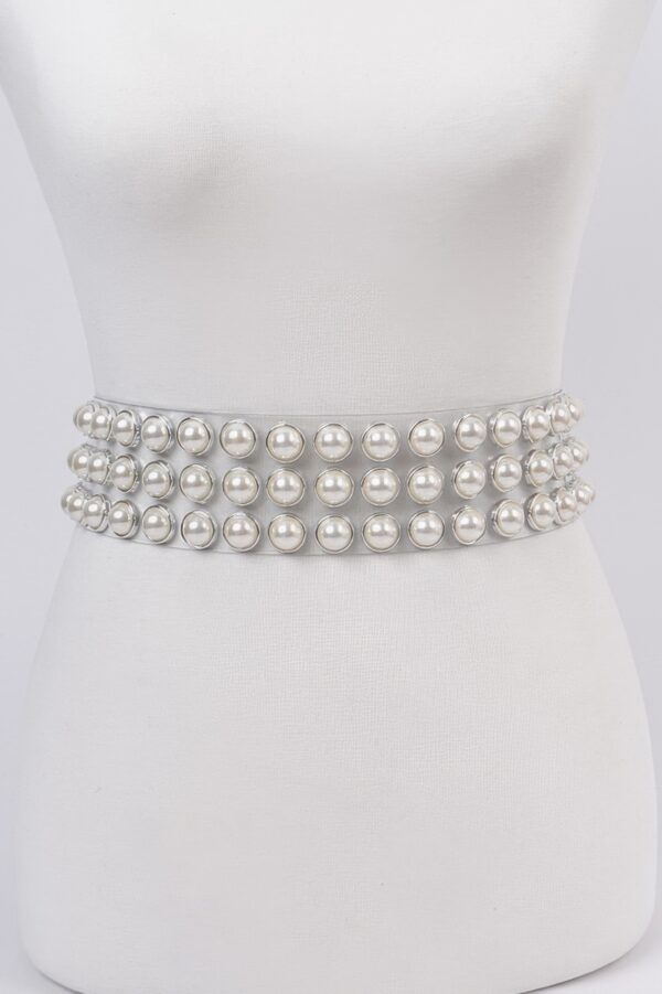 Clear PVC Pearl Belt – Transparent Statement Belt