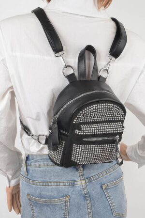 Rhinestone Backpack – Mini Structured Poly Backpack
