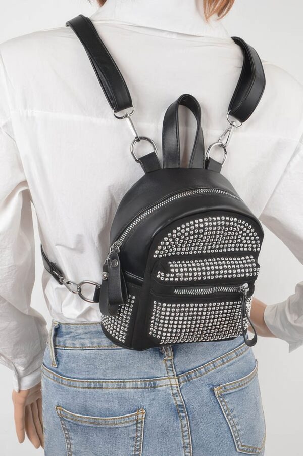 Rhinestone Backpack – Mini Structured Poly Backpack