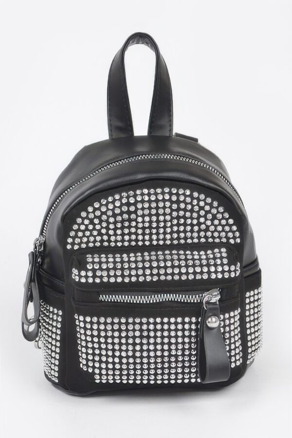 Rhinestone Backpack – Mini Structured Poly Backpack