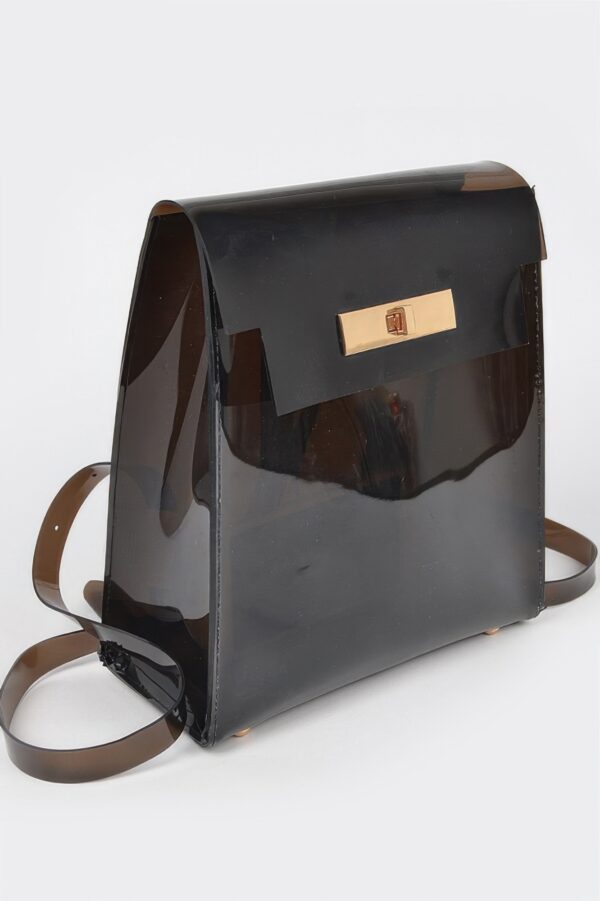 Clear PVC Backpack with Metallic Accents