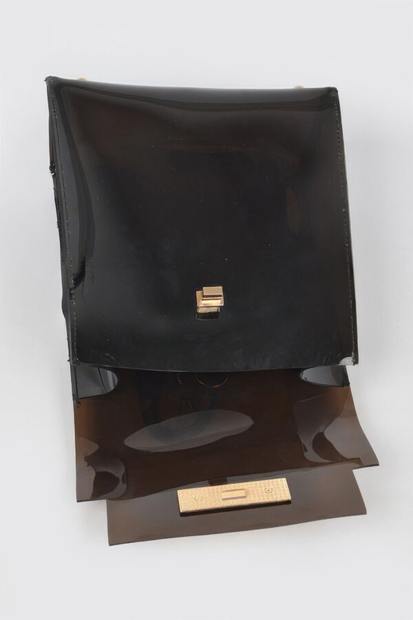 Clear PVC Backpack with Metallic Accents