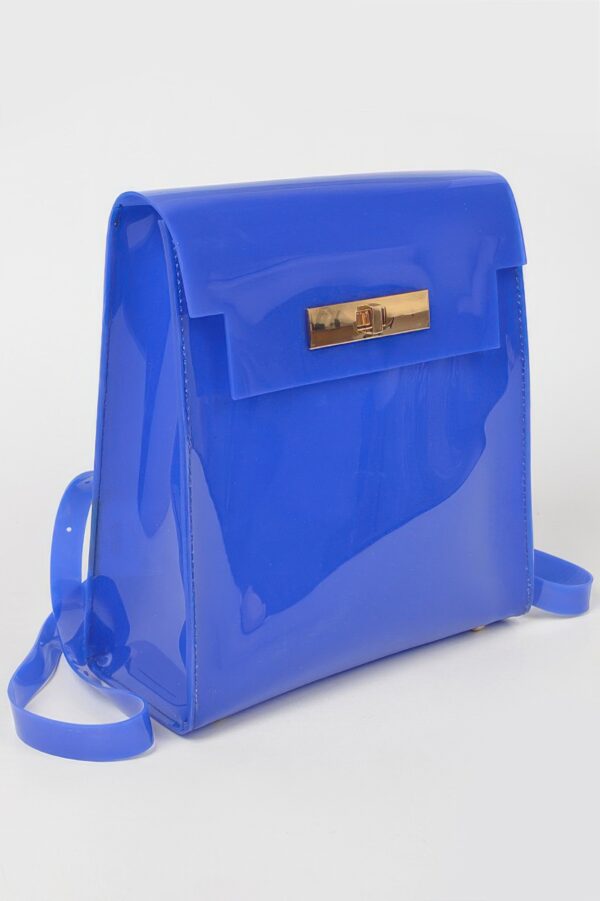 Clear PVC Backpack with Metallic Accents