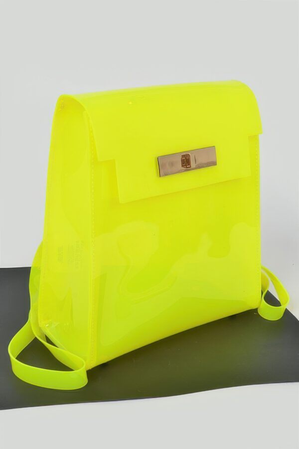 Clear PVC Backpack with Metallic Accents