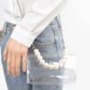 Clear Flap Bag with Pearl Handle – Transparent PVC