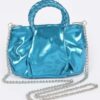 Metallic Top-Handle Crossbody Bag – Structured Shine