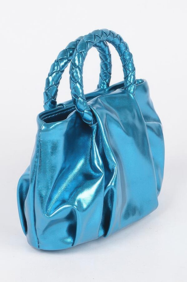 Metallic Top-Handle Crossbody Bag – Structured Shine