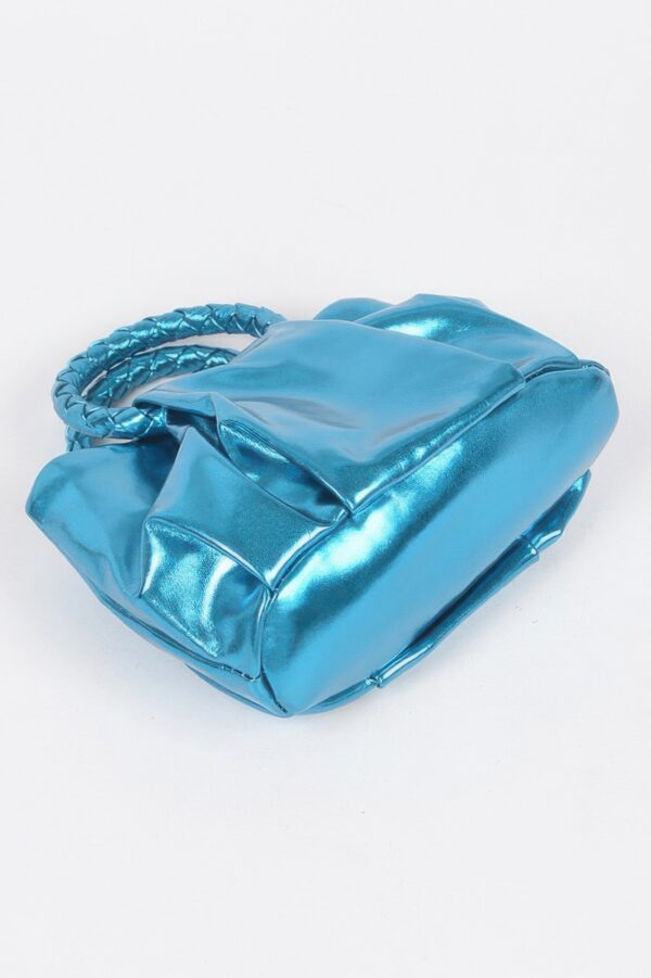 Metallic Top-Handle Crossbody Bag – Structured Shine