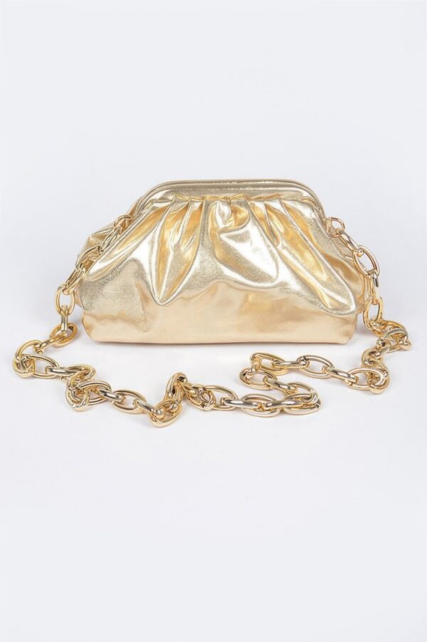 Metallic Pouch with Chunky CCB Resin Chain