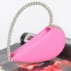 Heart-Shaped Rhinestone Top-Handle Clutch