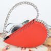 Heart-Shaped Rhinestone Top-Handle Clutch