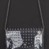 Multi-Stone Clear Crossbody Clutch with Chain Strap