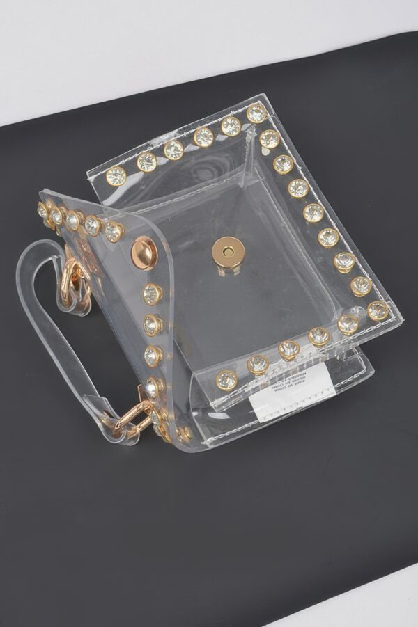 Clear PVC Rhinestone-Stud Mini Bag