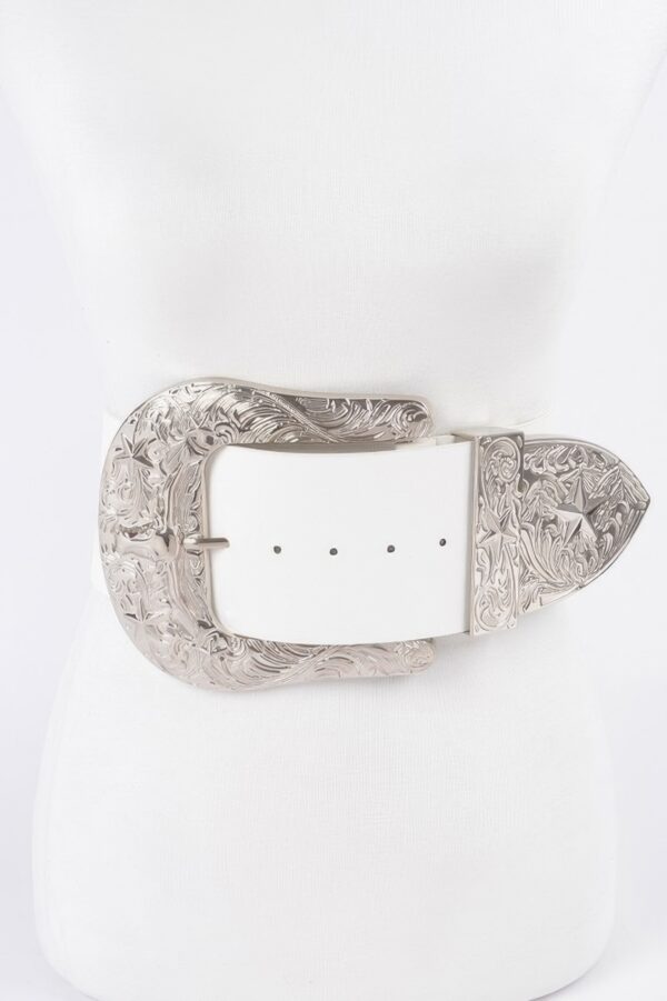 Plus Size Wide Belt with Oversized Metal Buckle