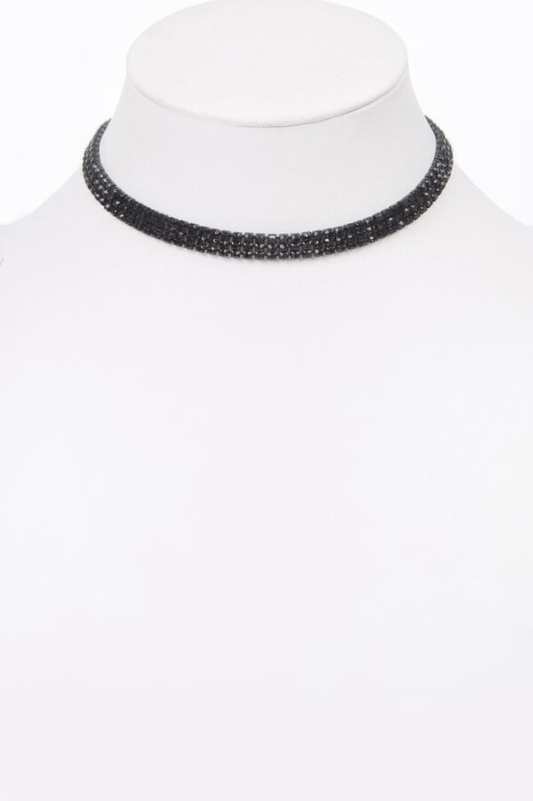 Circle Rhinestone Slim Party Choker Necklace
