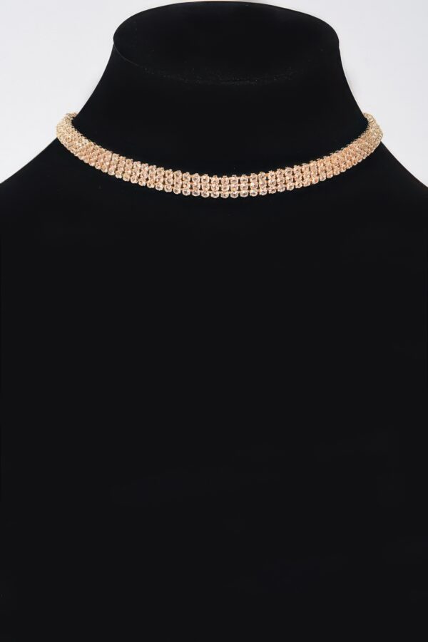 Circle Rhinestone Slim Party Choker Necklace