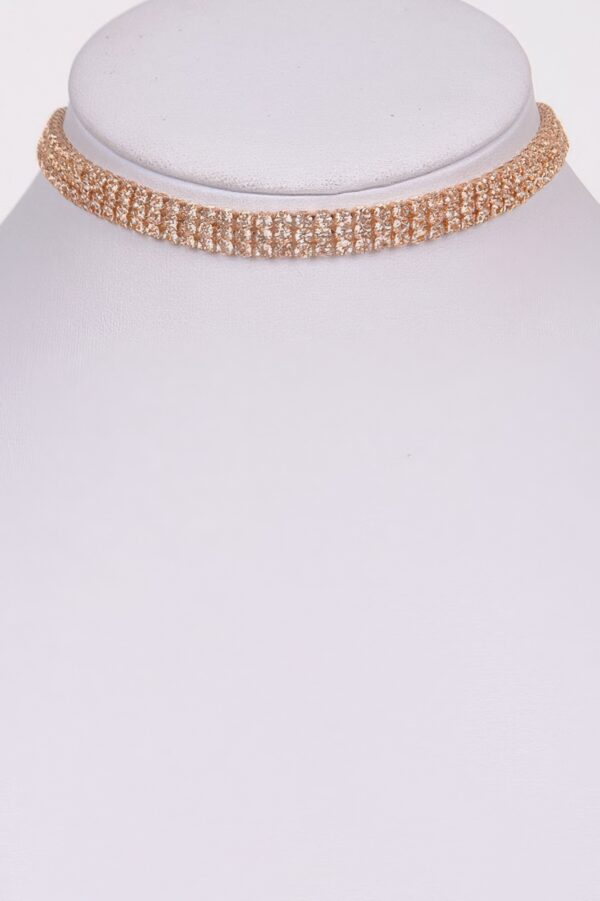 Circle Rhinestone Slim Party Choker Necklace