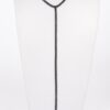 Long Choker Necklace with Rhinestone Chain