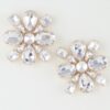 Bejeweled Flower Stud Earrings – Multi-Cut Rhinestones