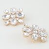 Bejeweled Flower Stud Earrings – Multi-Cut Rhinestones