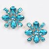 Bejeweled Flower Stud Earrings – Multi-Cut Rhinestones