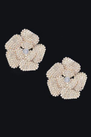 Rhinestone Flower Stud Earrings – Sparkling Floral