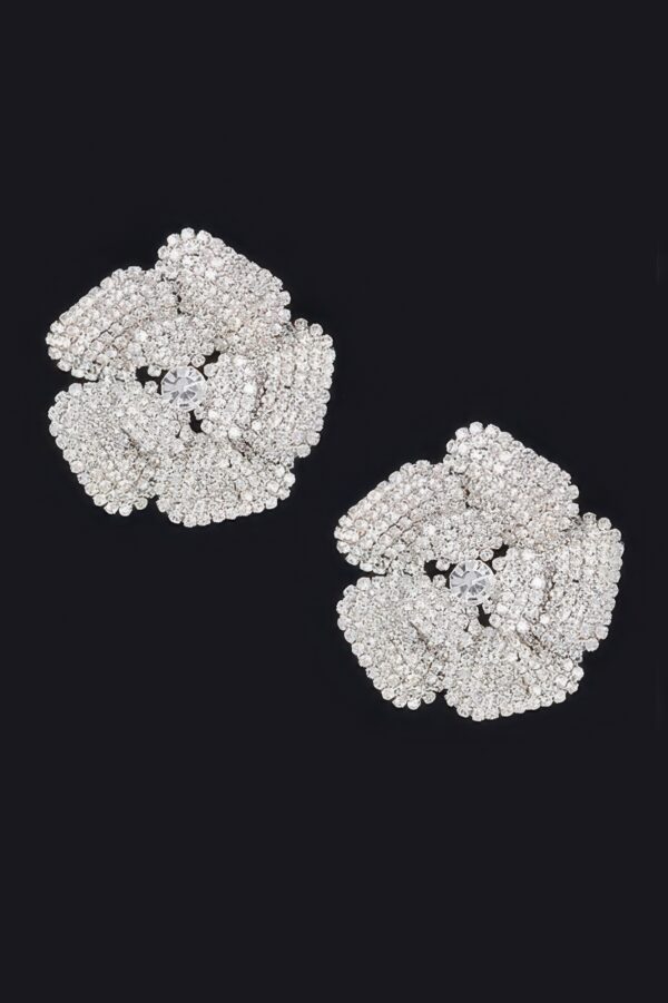 Rhinestone Flower Stud Earrings – Sparkling Floral