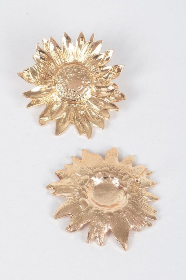 Metal Flower Stud Earrings – Layered Petals