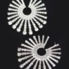 Rhinestone Fan Circle Earrings – Sparkling Fan Design