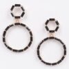 Double Circle Dangle Rhinestone Earrings – Sparkling Drop