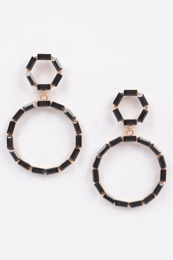 Double Circle Dangle Rhinestone Earrings – Sparkling Drop