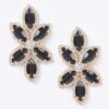 Rhinestone Drop Earrings – Layered Curved Design