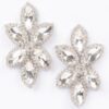 Rhinestone Drop Earrings – Layered Curved Design