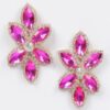 Rhinestone Drop Earrings – Layered Curved Design
