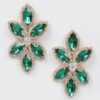 Rhinestone Drop Earrings – Layered Curved Design
