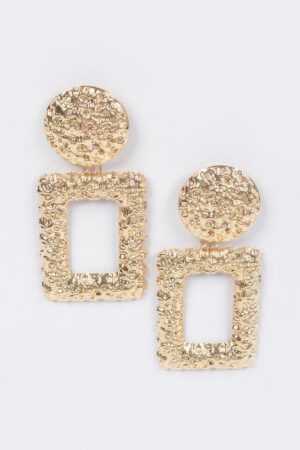 Hammered Multi-Metal Earrings – Layered Gold, Silver & Copper